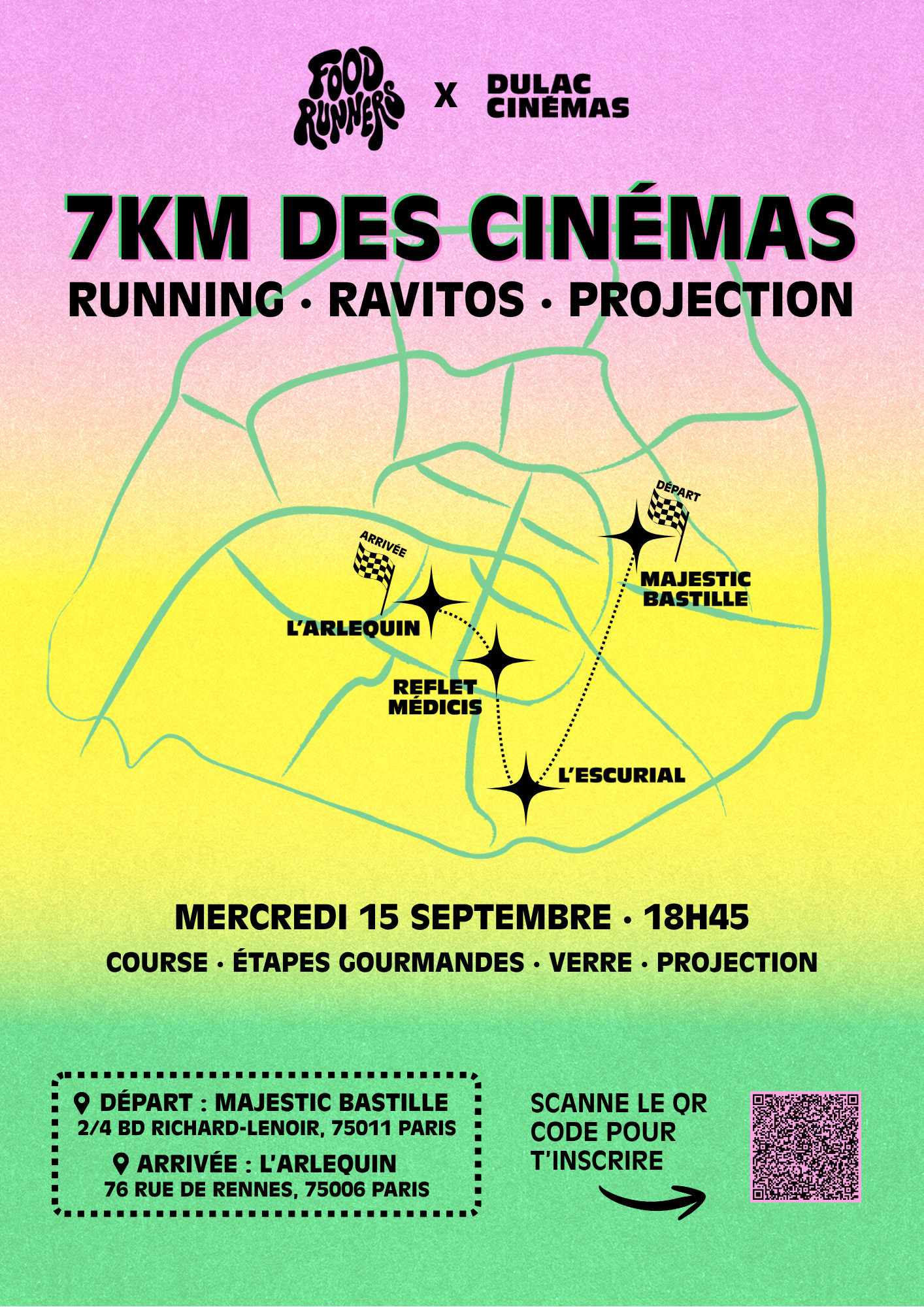 7KM DES CINÉMAS | Food Runners Club x Dulac Cinémas : Course et projection de Forrest Gump