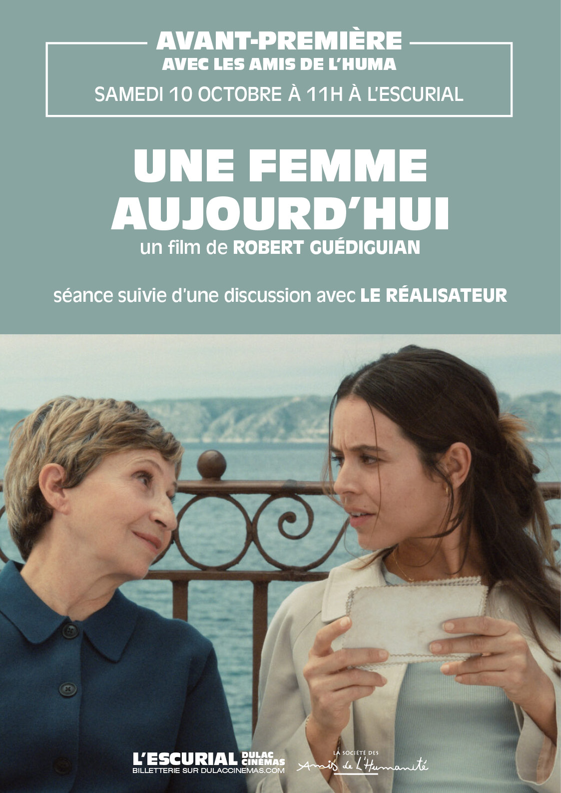 AVANT-PREMIÈRE avec les Amis de L'Huma : UNE FEMME AUJOURD'HUI de Robert Guédiguian, en sa présence
