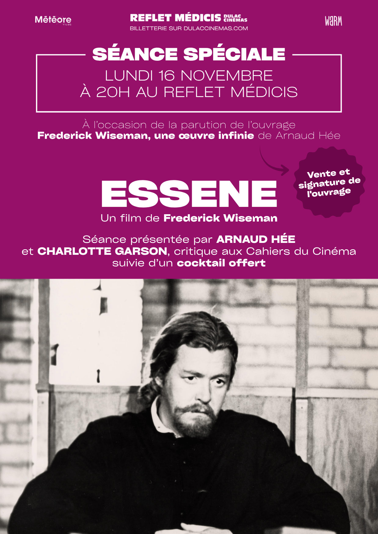Séance spéciale : ESSENE de Frederick Wiseman présenté par Arnaud Hée et Charlotte Garson
