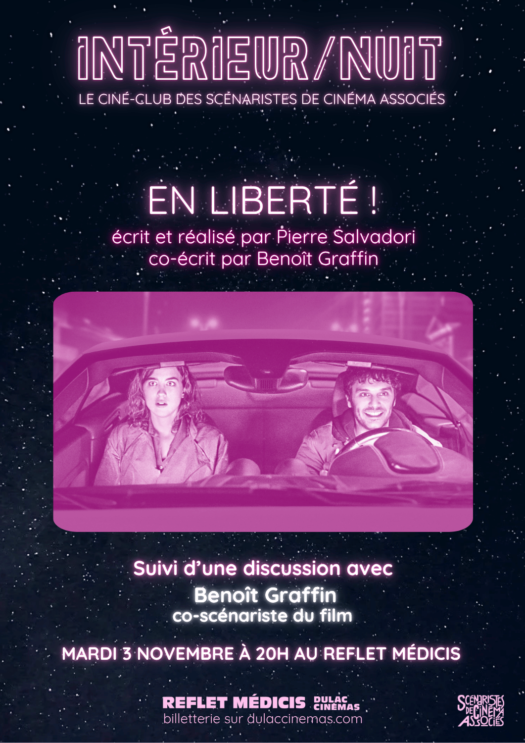 INTÉRIEUR / NUIT, le ciné-club des scénaristes : EN LIBERTÉ !