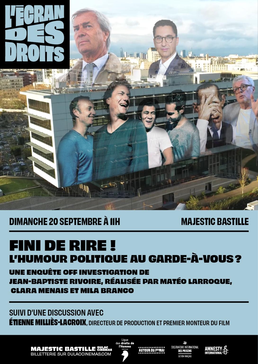 L'ÉCRAN DES DROITS : FINI DE RIRE, L’HUMOUR POLITIQUE AU GARDE-À-VOUS ?